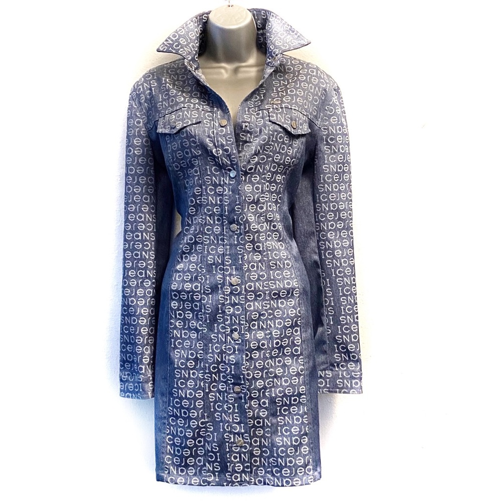 Y2K ICEBERG Denim Shirt Dress Size Medium